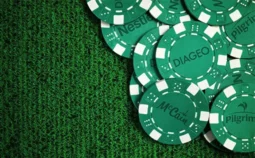 Poker chips branded with food company logos